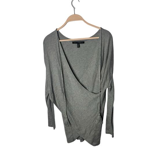 White House Black Market Sweaters - WHBM womens gray wrap‎ sweater with tassel ties size xS